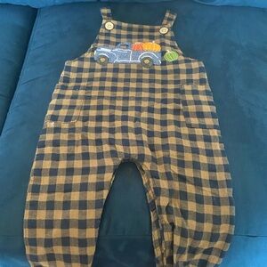 6-9 months festive thanksgiving baby romper/ overalls